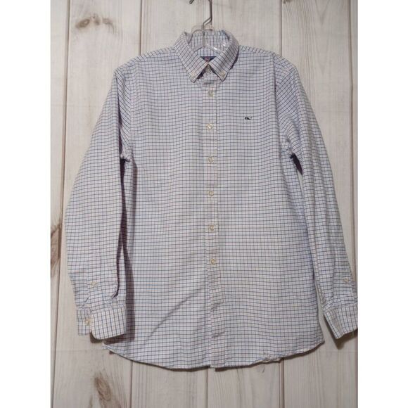 Vineyard Vines Shirt Men's Extra Large Pink Blue Button Front‎ Long Sleeve Whale - Picture 1 of 10